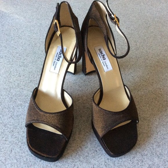 Woman Shoes with open toe by SASHA London, Made in SPAIN, Size 7.5 - Picture 2 of 6
